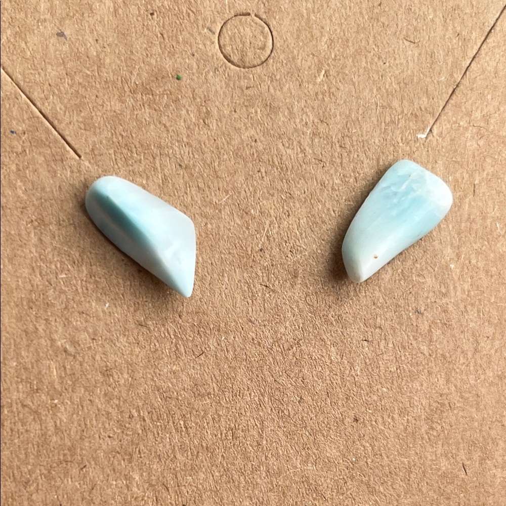 Natural Larimar Stone Earrings